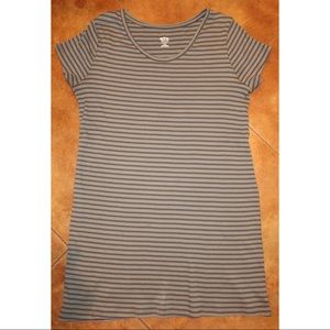 T-shirt Dress (Black & Green Stripped)